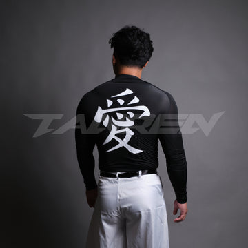 Love Kanji Compression Long Sleeve in Black