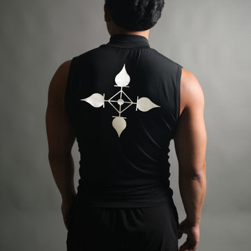 Chrollo Cross Mockneck Compression Sleeveless in Black