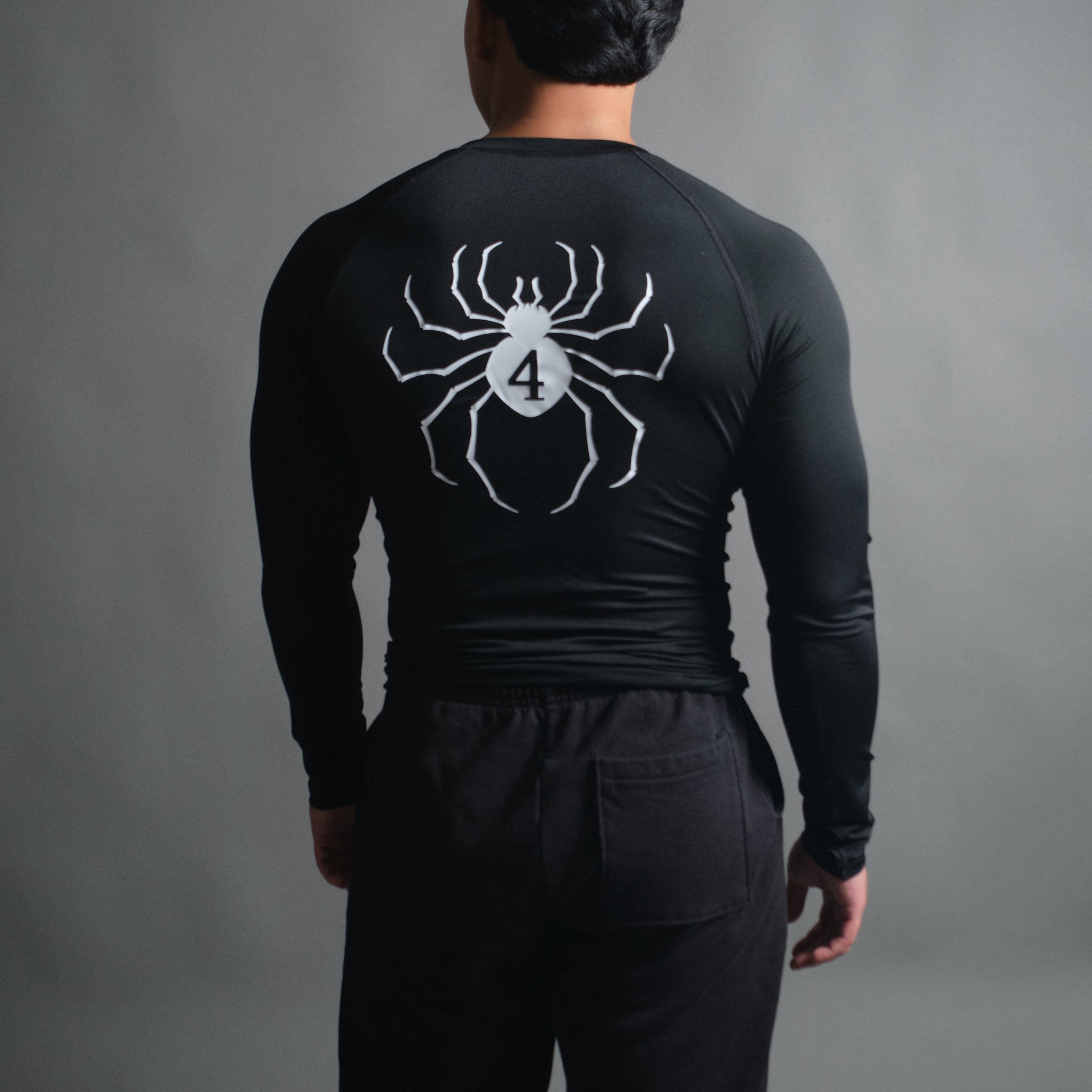 Spider Chest Compression Hisoka Spider Compression Long Sleeve in Black