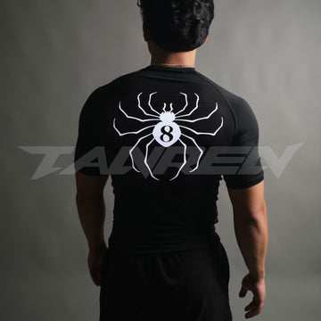 Spider 8 Compression Short Sleeve in Black
