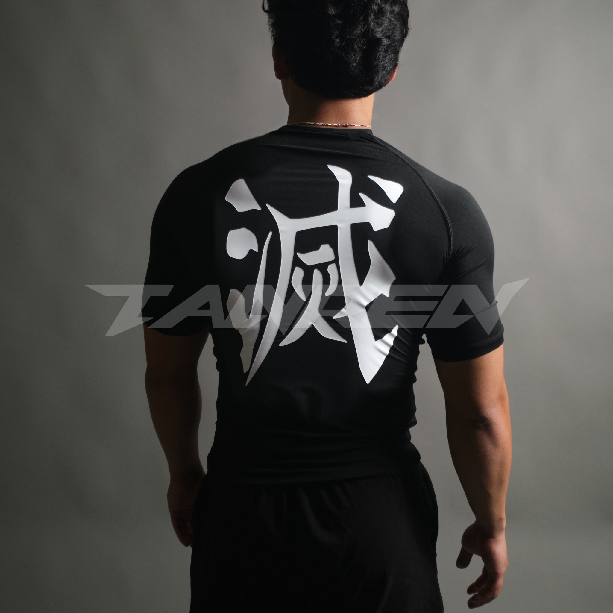 Destroy Kanji Compression Short Sleeve in Black