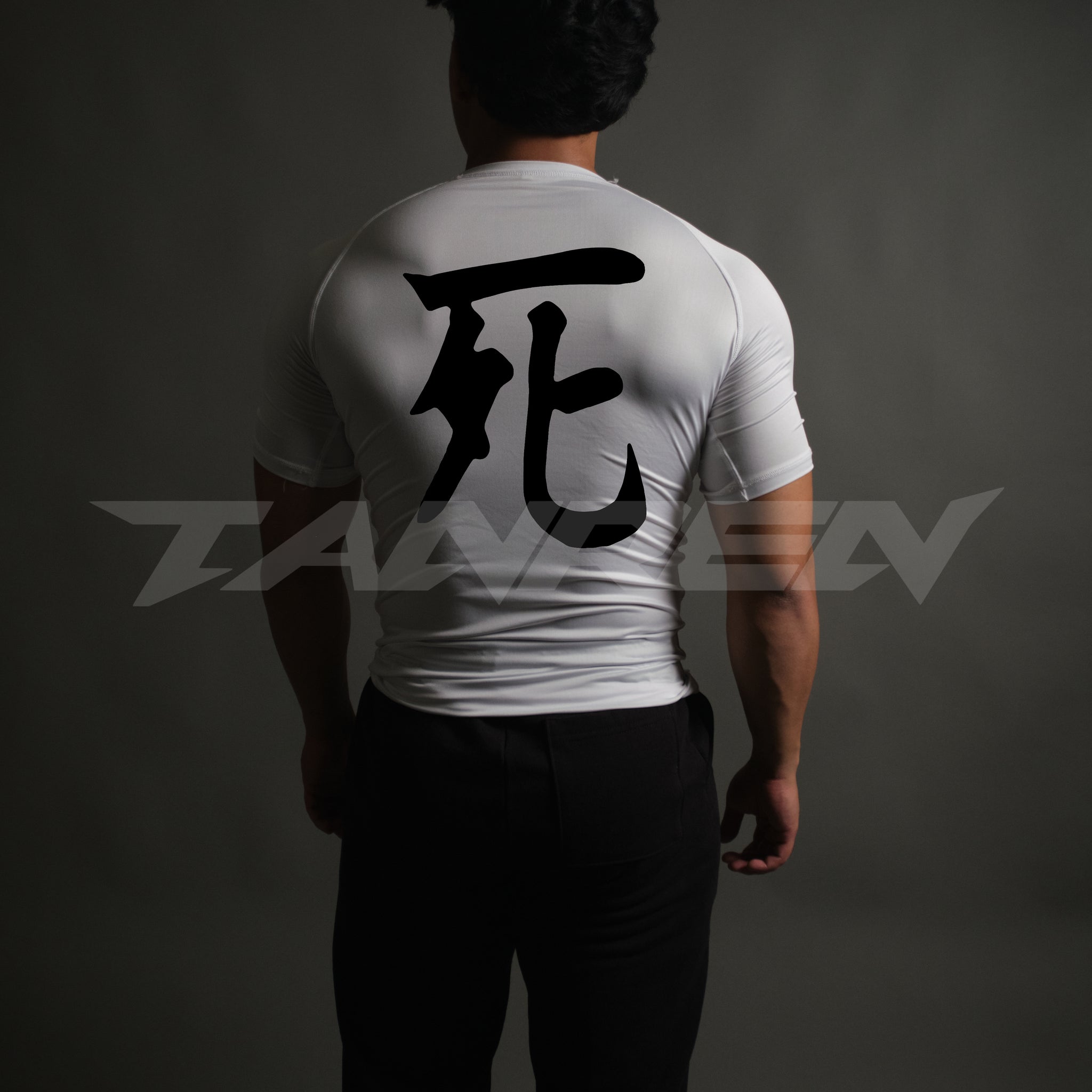 Death Kanji Compression Short Sleeve in White