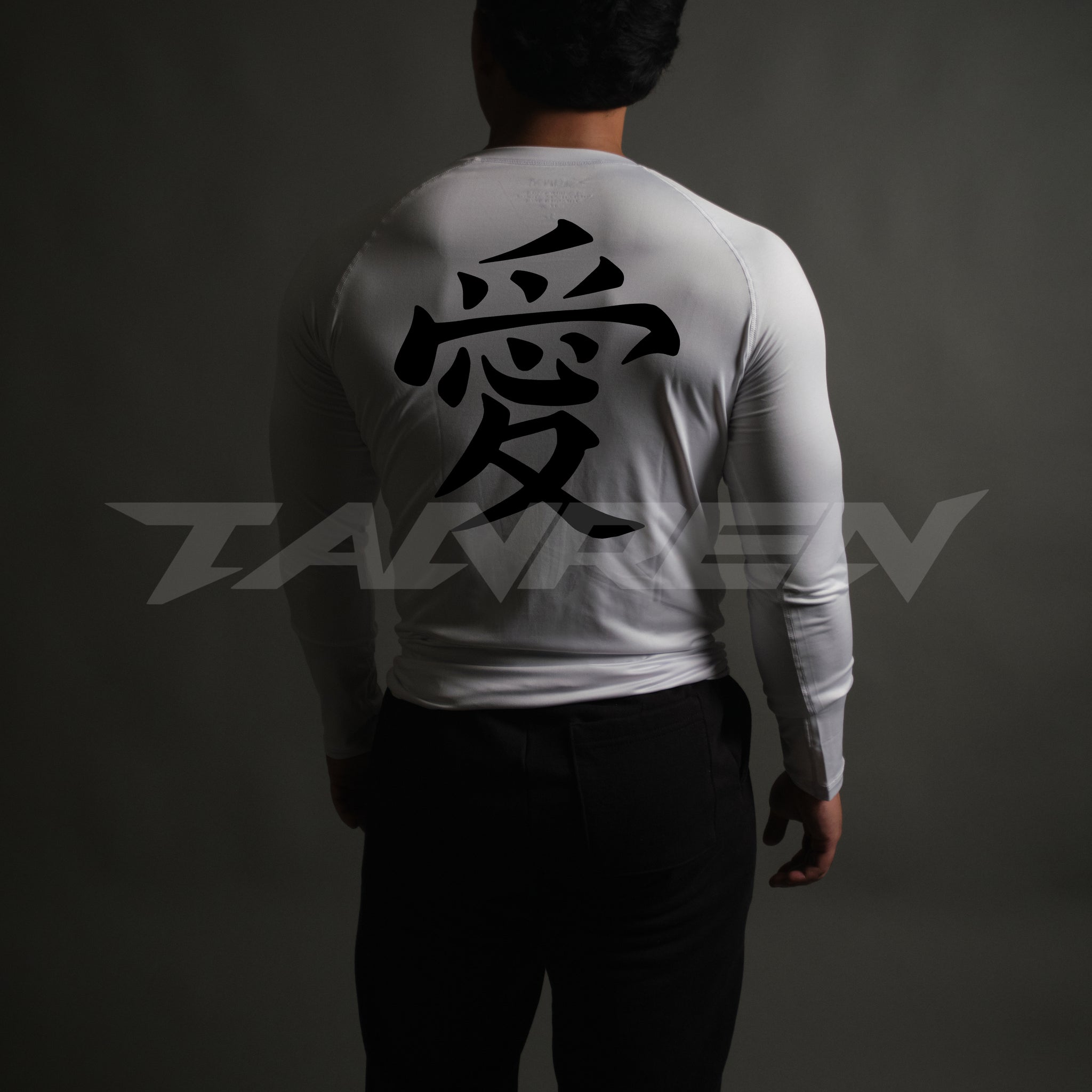 Love Kanji Compression Long Sleeve in White