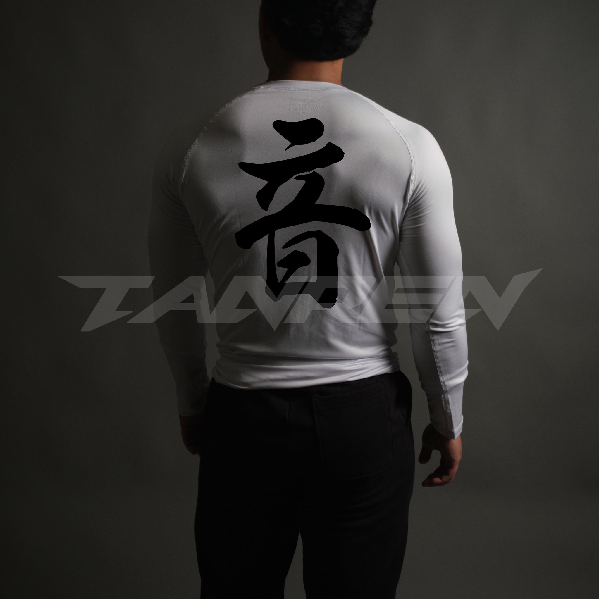 Sound Kanji Compression Long Sleeve in White