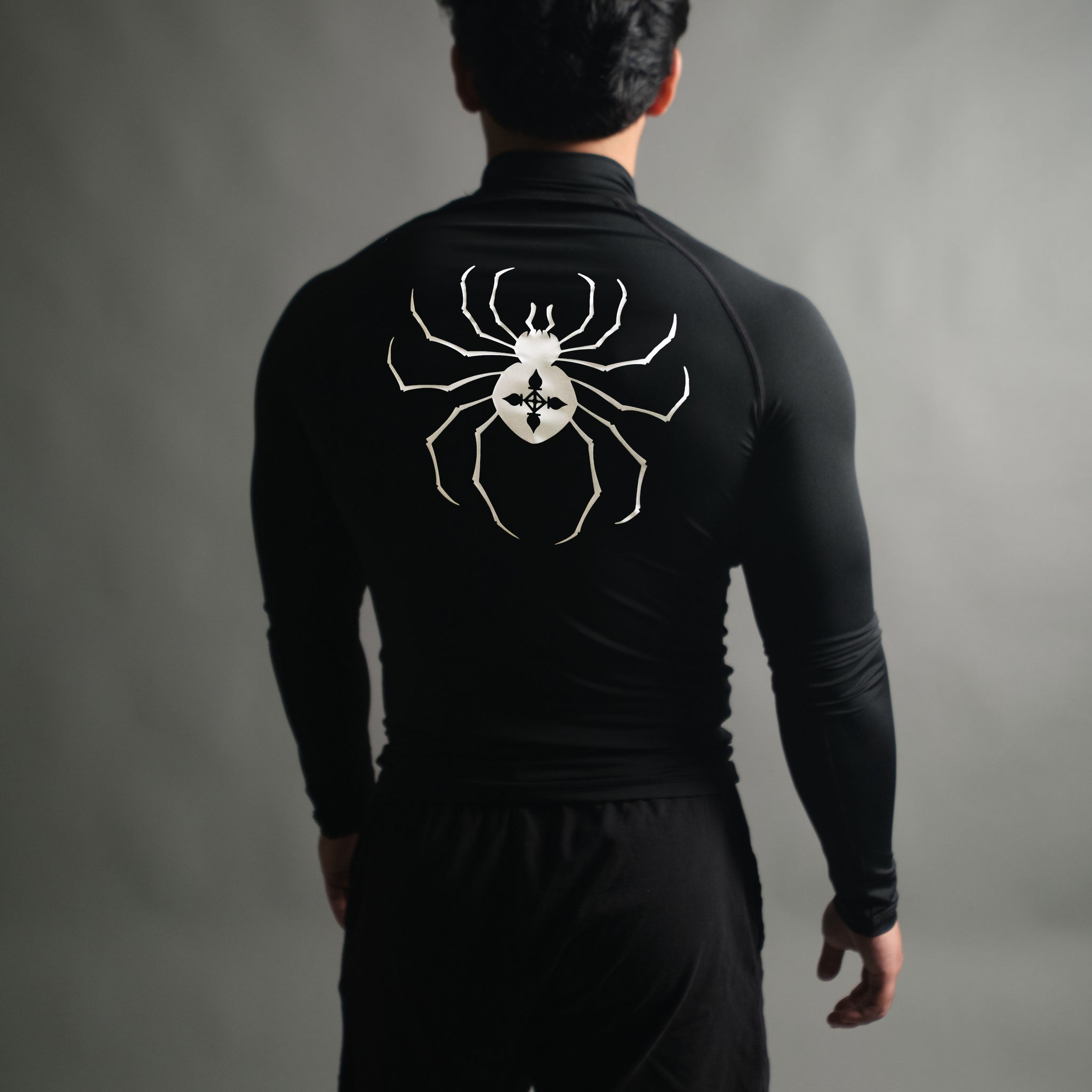 Chrollo Spider Mockneck Compression Long Sleeve in Black
