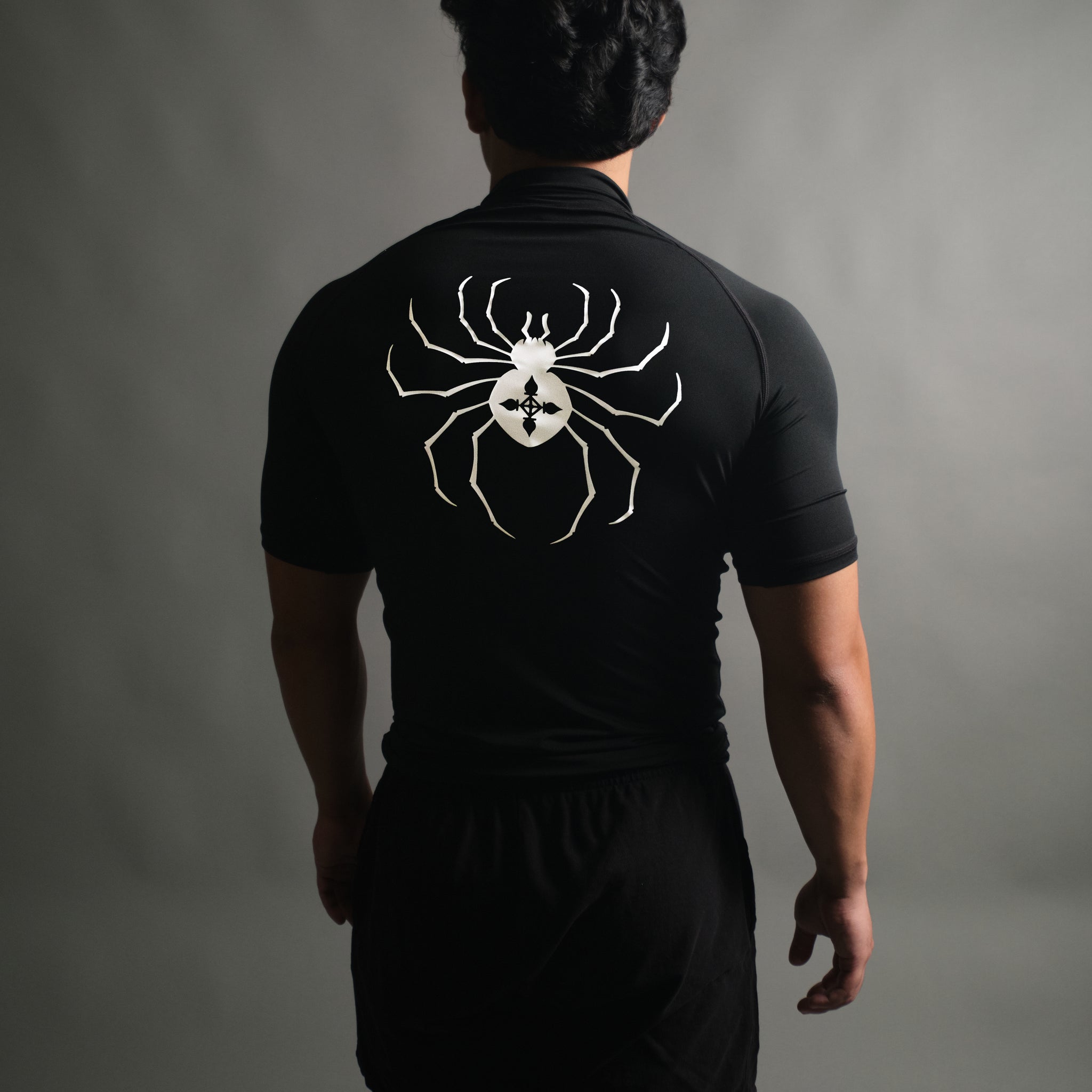 Chrollo Spider Mockneck Compression Short Sleeve in Black