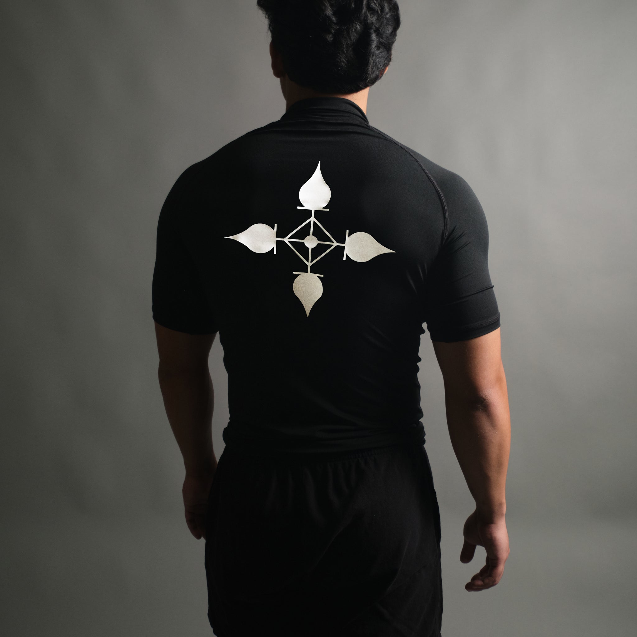 Chrollo Cross Mockneck Compression Short Sleeve in Black