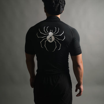 Hisoka Spider Mockneck Compression Short Sleeve in Black