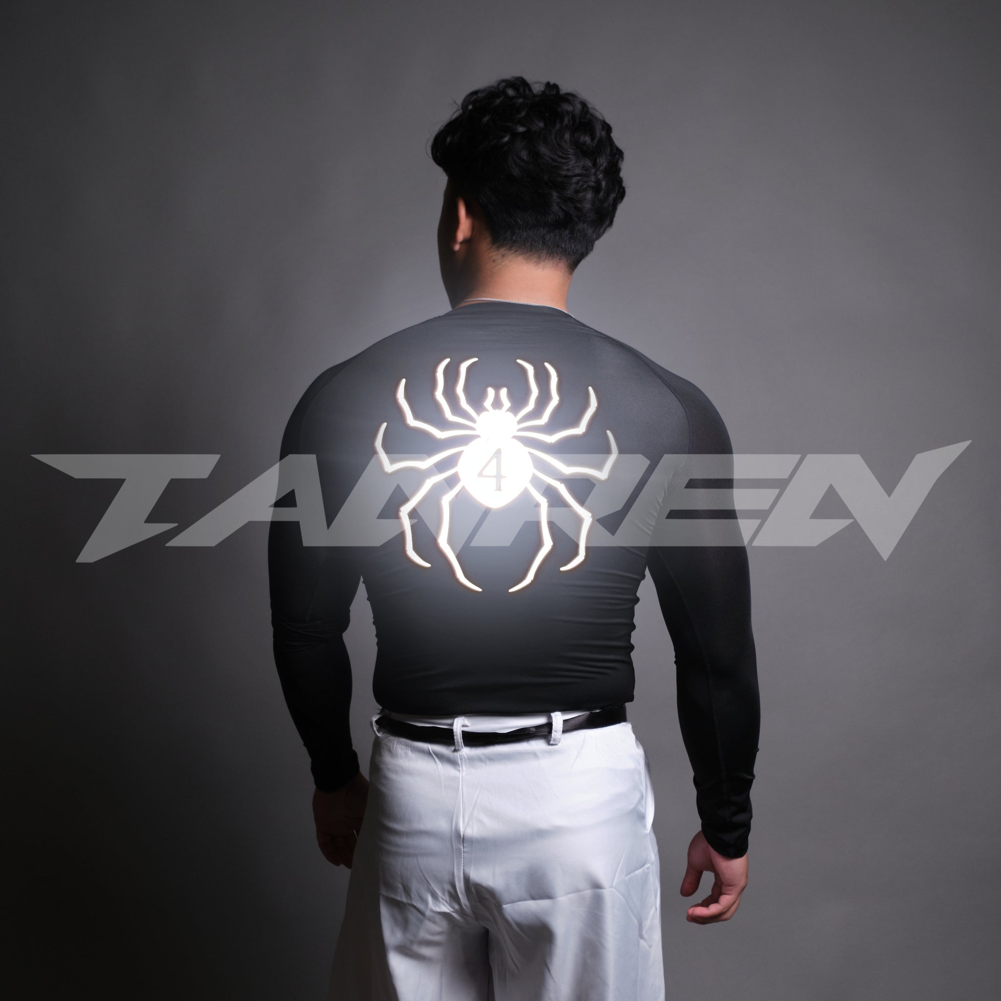 Reflective Hisoka Spider Compression Long Sleeve in Black