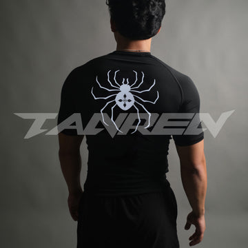 Reflective Chrollo Spider Compression Short Sleeve in Black